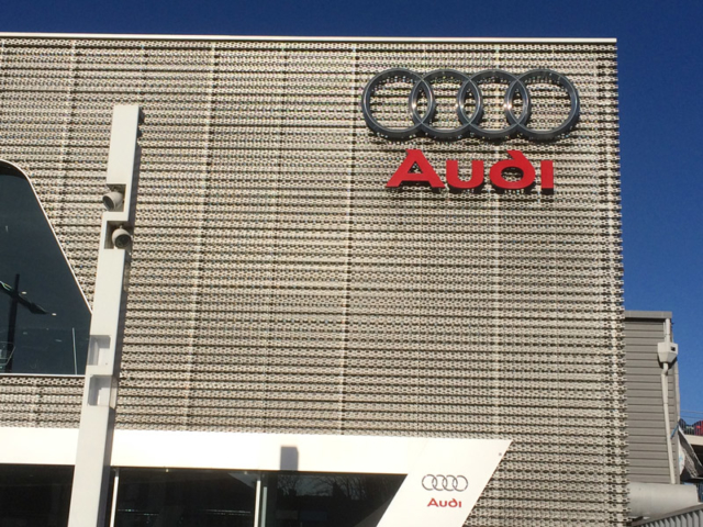 Silver Anodised Panels on a Building