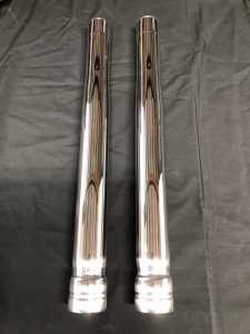 Bright Silver Anodised Motorbike Forks