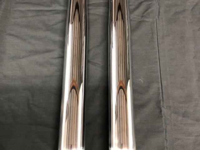 Bright Silver Anodised Motorbike Forks