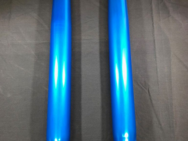 Bright Blue Anodised Motorbike Forks